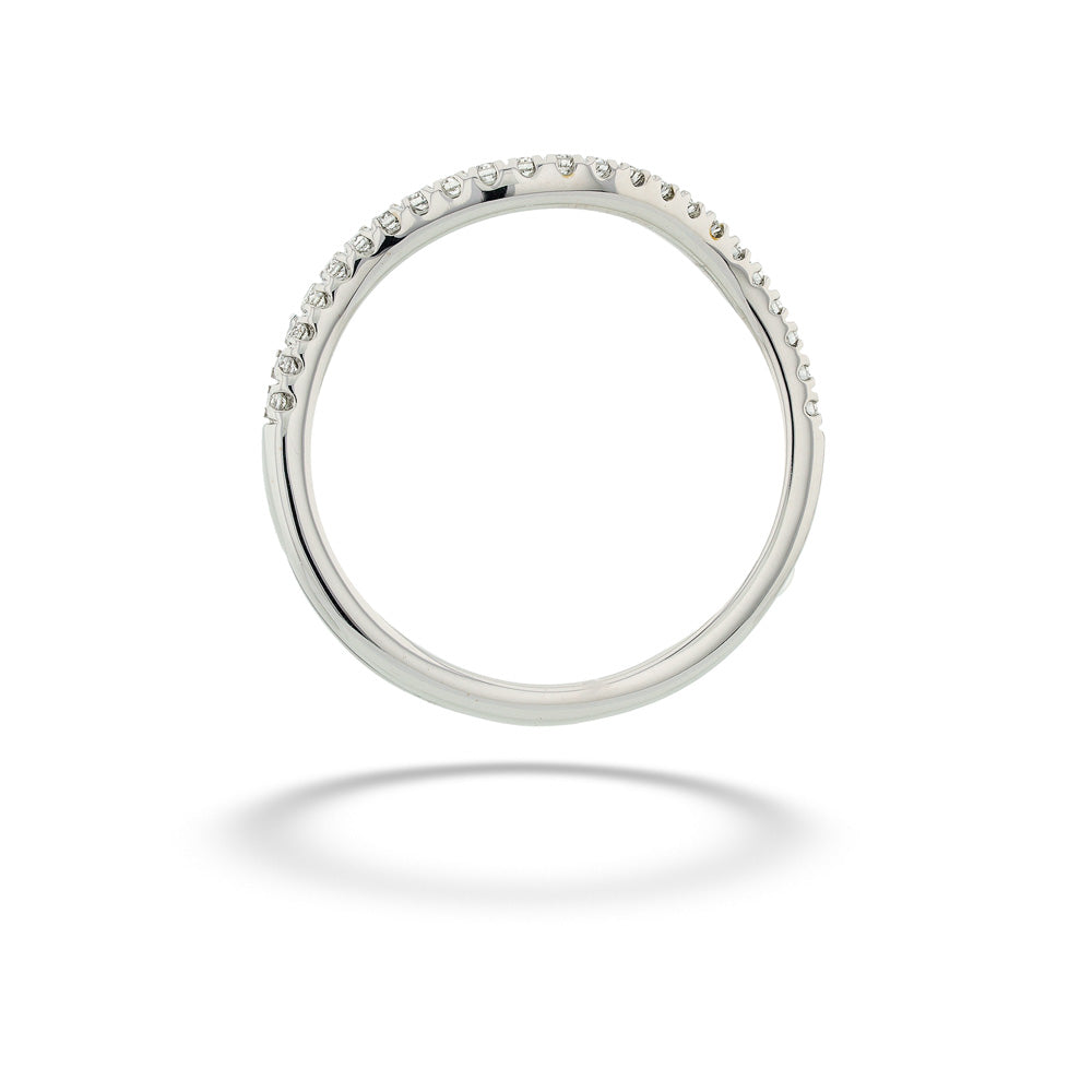 14K White Gold Diamond Contour Ring