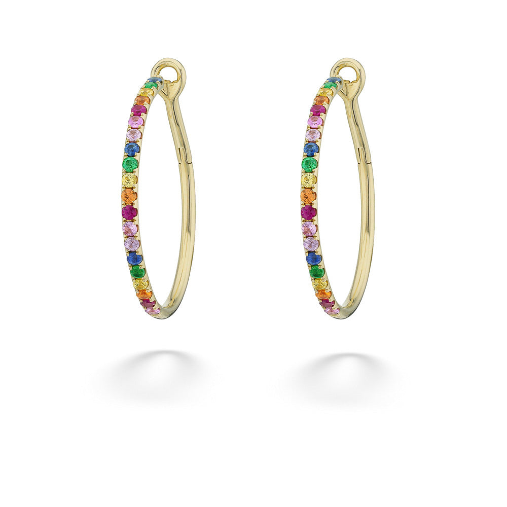 Multi-Color Genuine Stone Hoops by Shy Creation