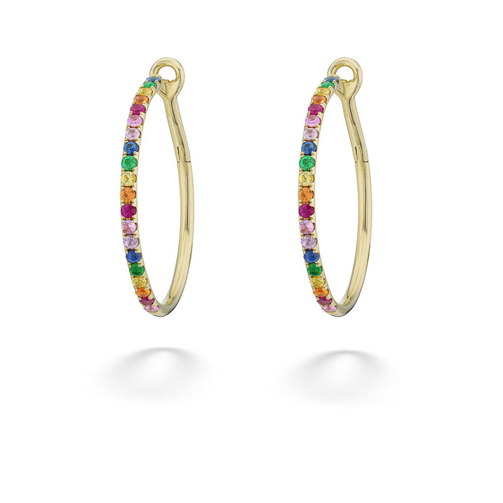 Multi-Color Genuine Stone Hoops by Shy Creation