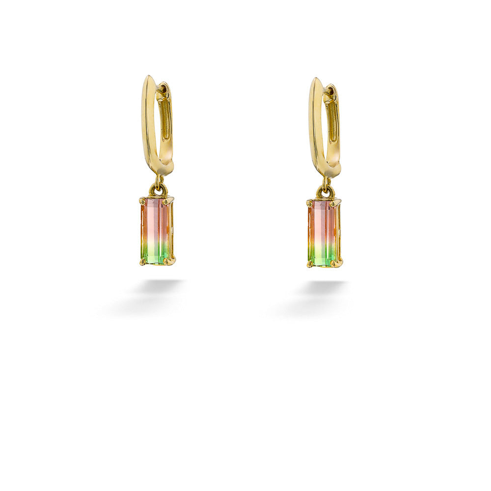 Bi-Color Tourmaline Drop Earrings by Parle