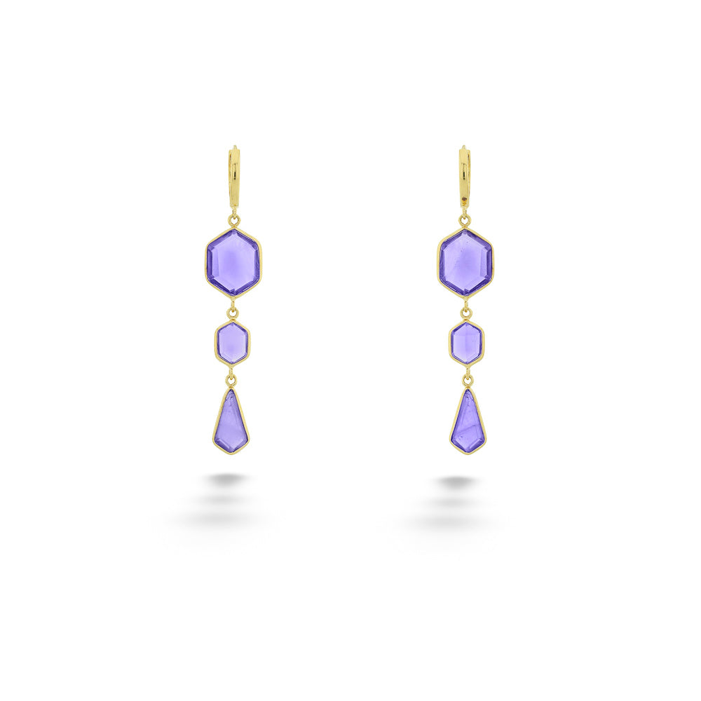 Silver and 18K Vermeil Amethyst Geo Earrings by Jorge Revilla Silver & 18kt Vermeil Amethyst Geo Earrings by Jorge Revilla