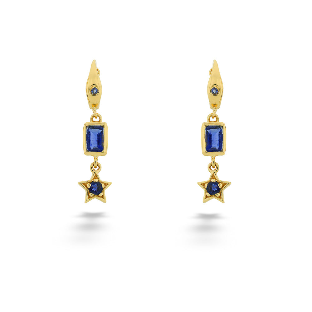 Silver & 18kt Vermeil Iolite Deco Earrings by Jorge Revilla