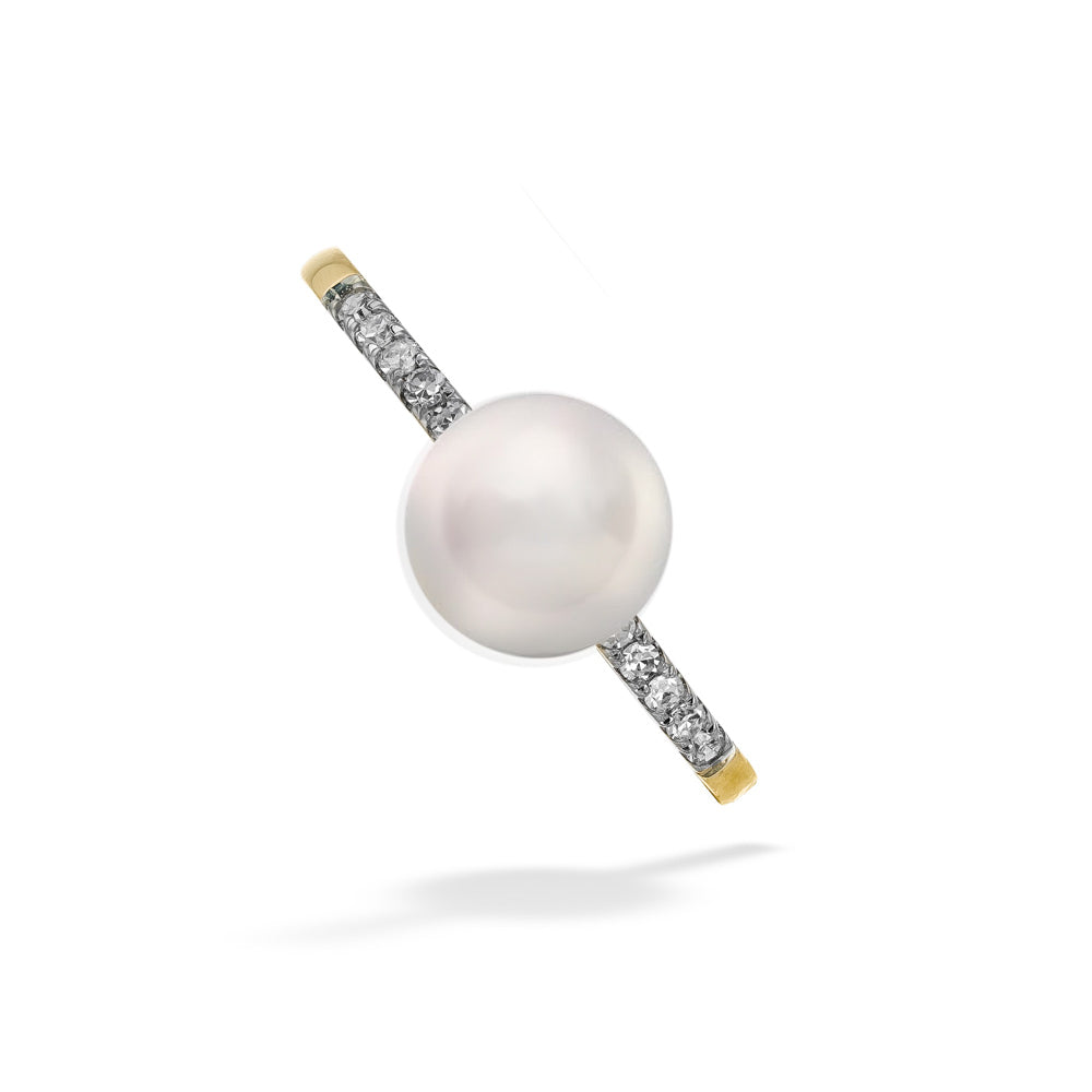 Akoya Pearl & Diamond Ring