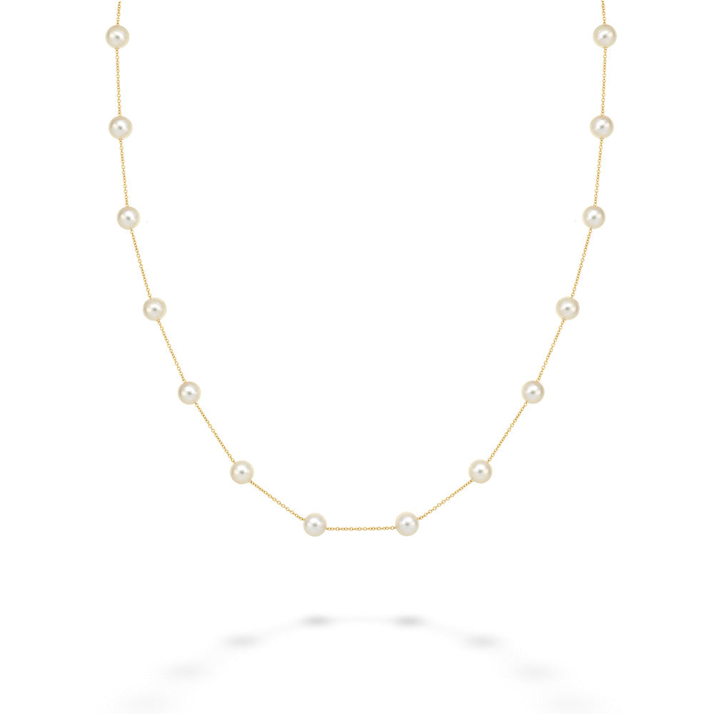 Akoya Pearl Tin Cup Necklace