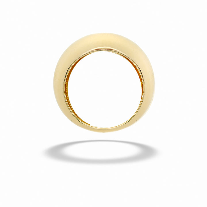 Gold ring on a white background 14K Gold Domed Puff Ring