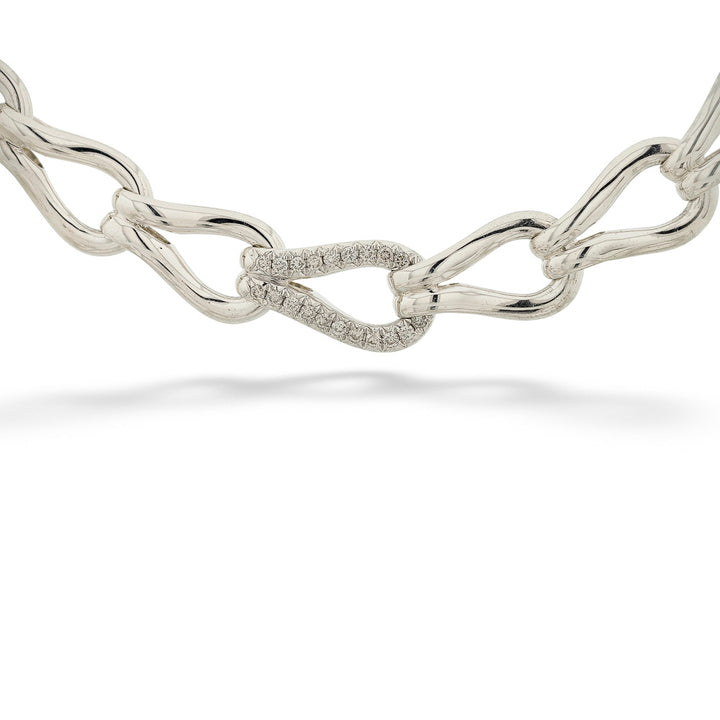 Surf Silver Diamond Pavé Link Bracelet by John Hardy