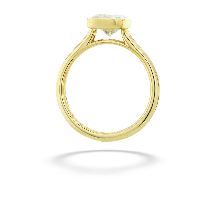 Radiant Lab Grown Diamond Bezel Set Engagement Ring