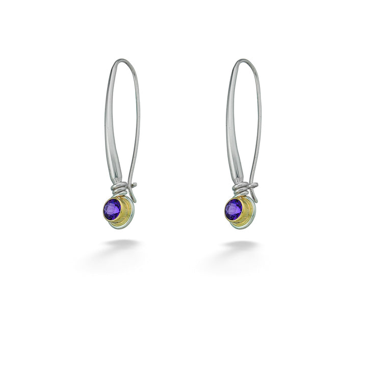 Two-Tone "Jazzy" Amethyst Drop Earrings by E.L. Designs