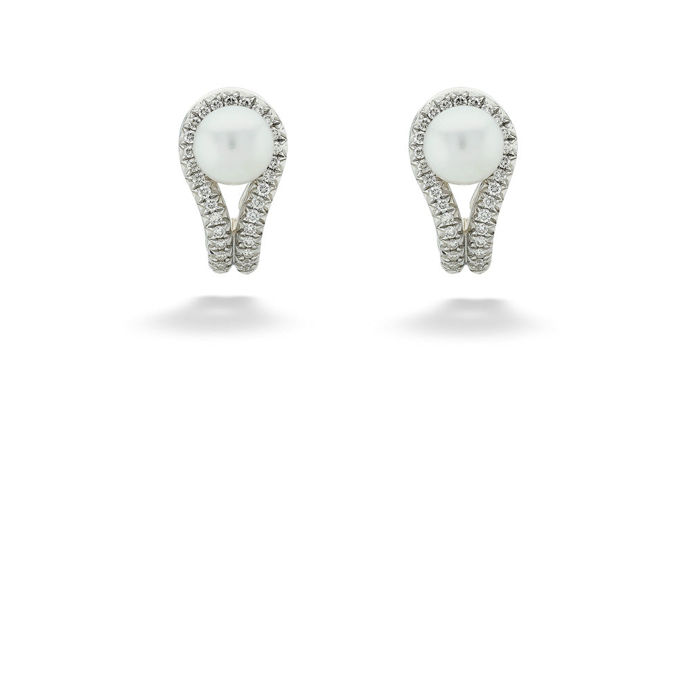 Surf Silver Diamond & Pearl Earrings by John Hardy