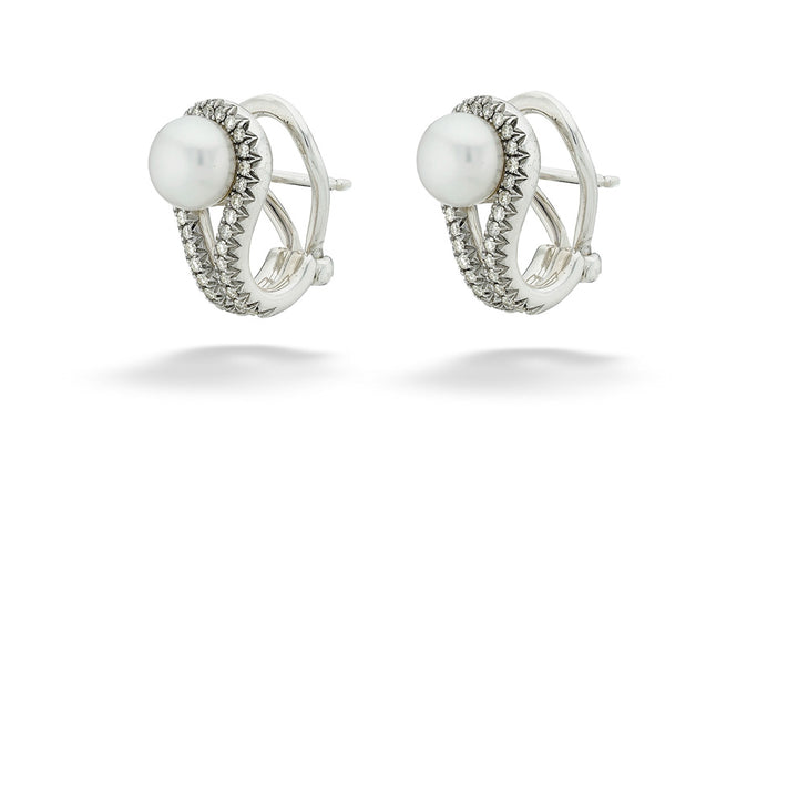 Surf Silver Diamond & Pearl Earrings by John Hardy
