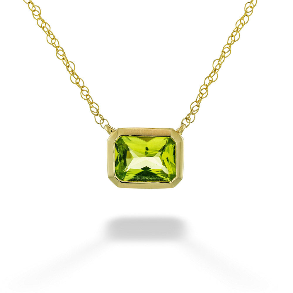 Radiant Cut Peridot Necklace