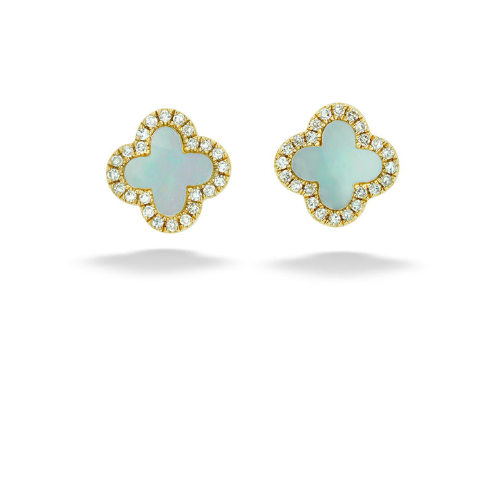 Mother of Pearl & Diamond Earrings by Shy Creation
