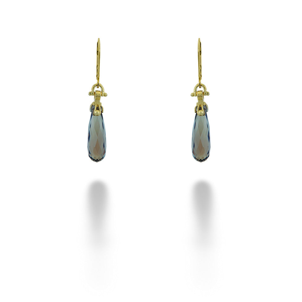 Sterling Silver & Vermeil Smoky Quartz Earrings by Anatoli