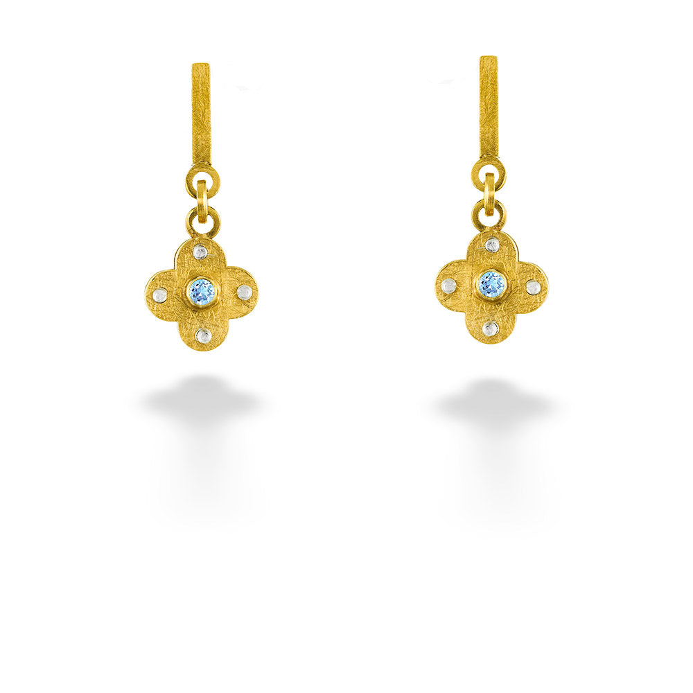 Sky Blue Topaz Moroccan Dangle Earrings by Mysterium