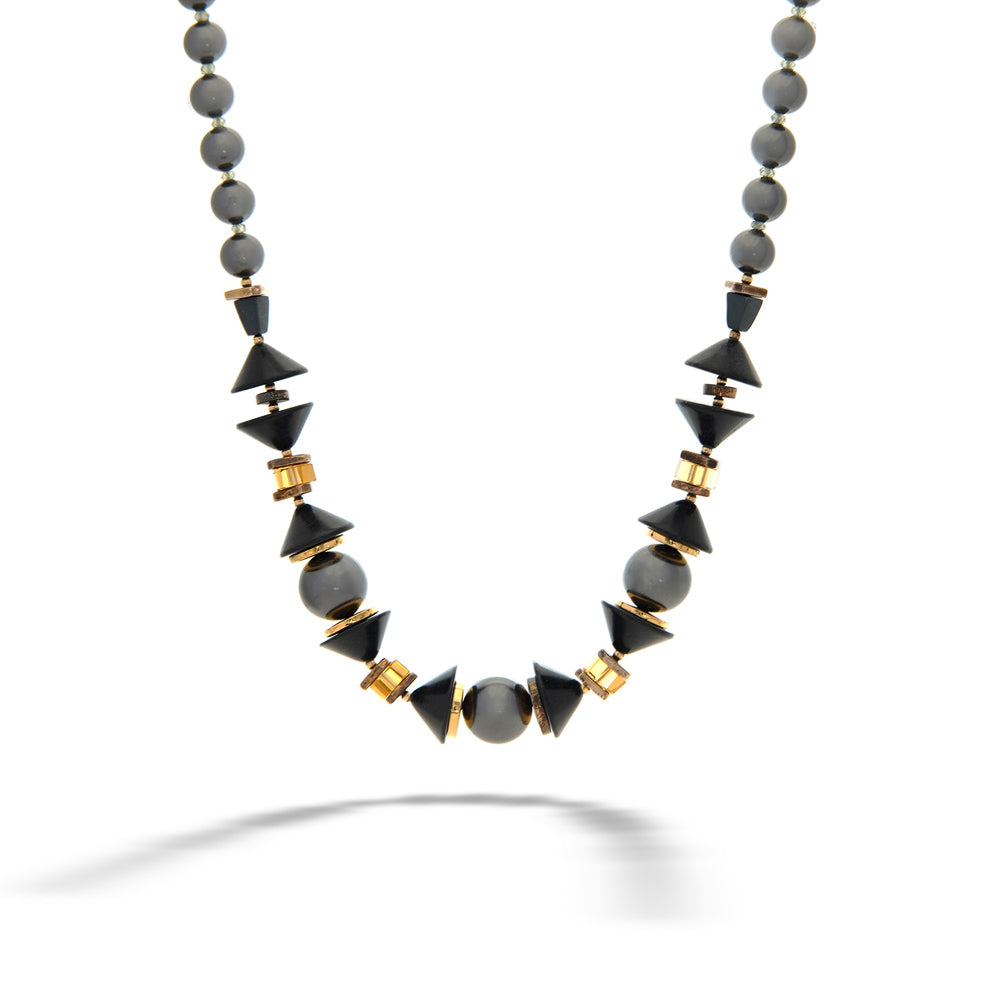 Rhine River Stone, Citrine, and Pearl Necklace by Arlee Kasselman