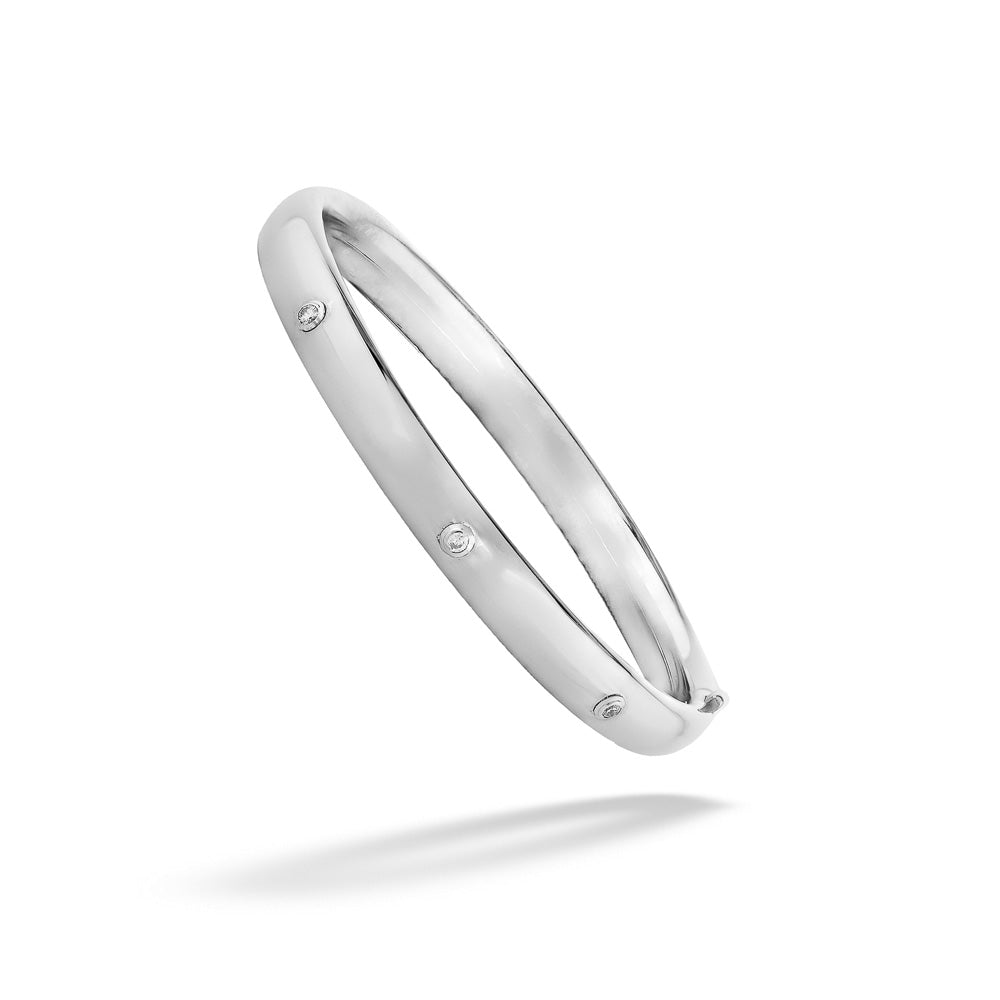 Sterling Silver & Diamond Baby Bangle