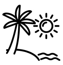 cartoon palm tree and sun