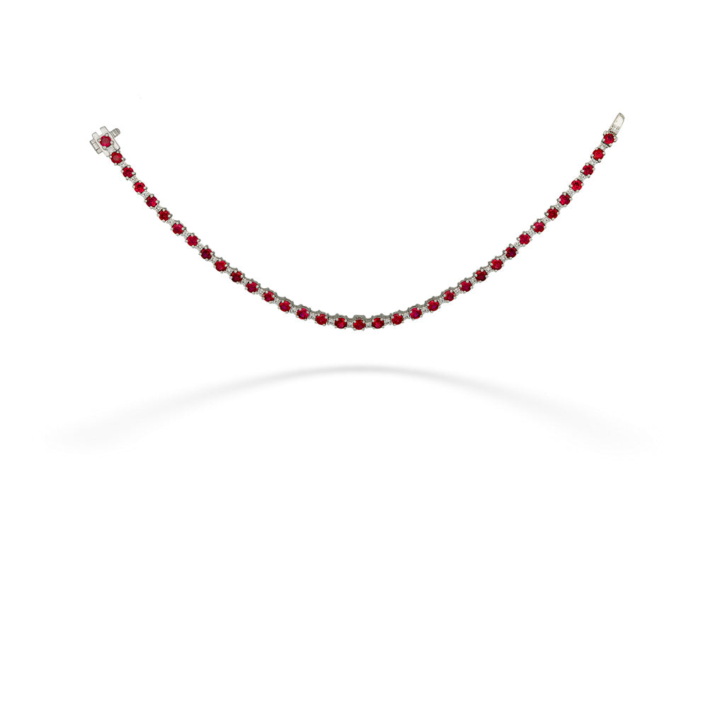 Ruby & Diamond Tennis Bracelet