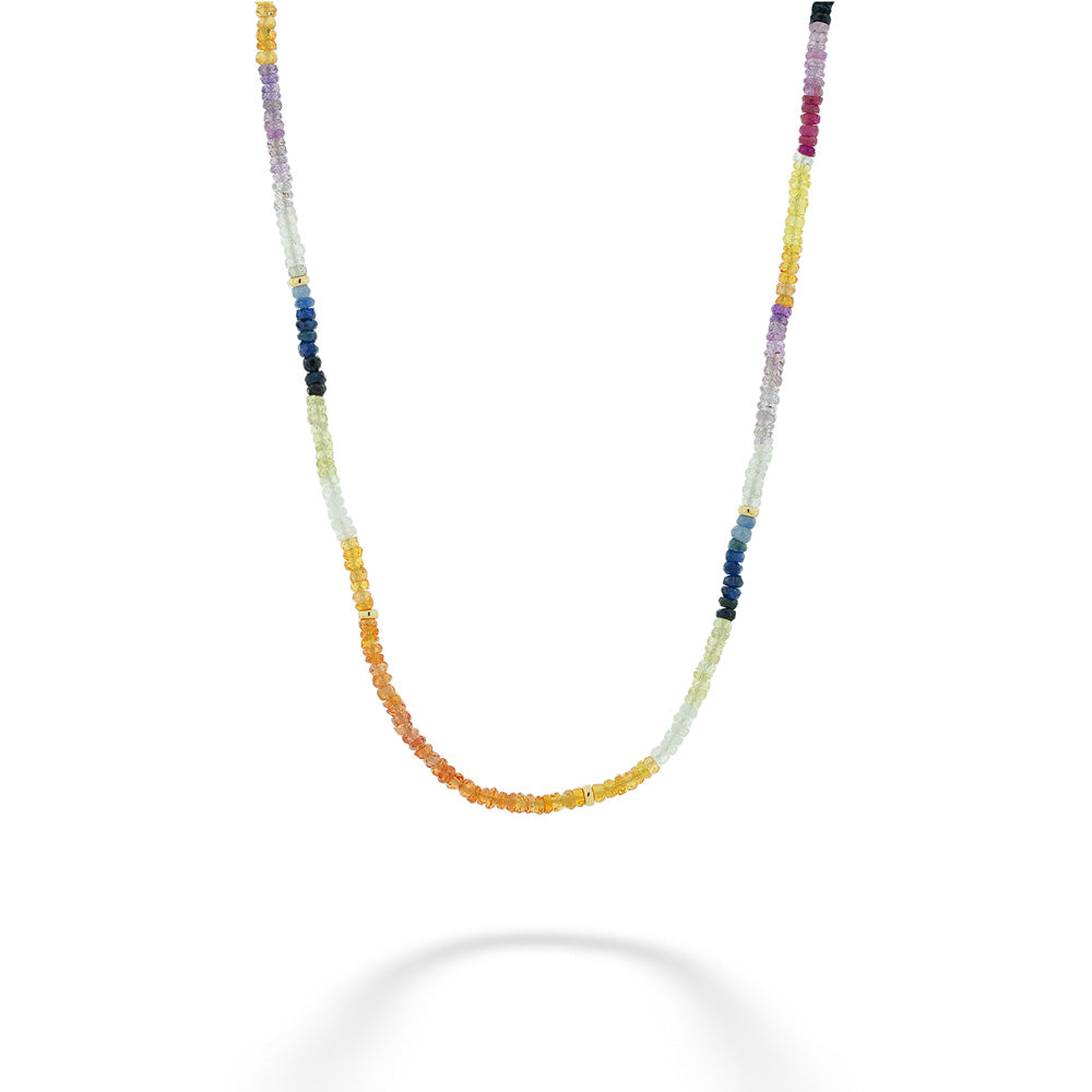 Multicolor Faceted Sapphire Beaded Necklace by Lauren K.