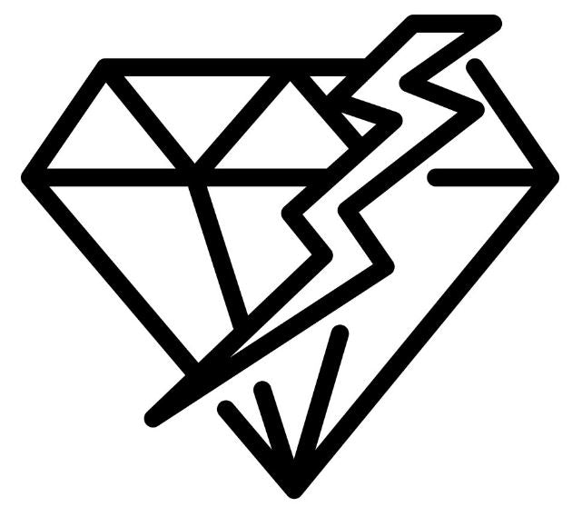 cartoon diamond with lightening bolt