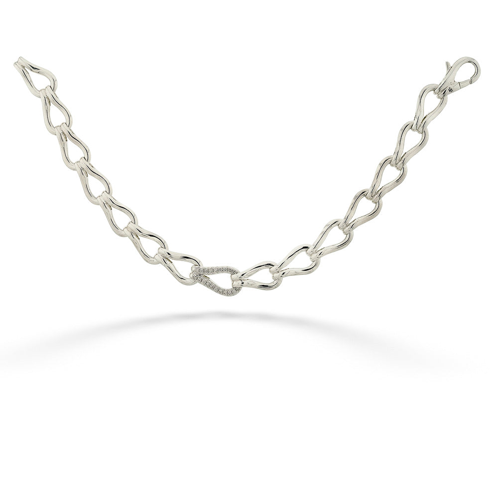 Surf Silver Diamond Pavé Link Bracelet by John Hardy