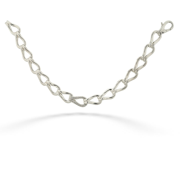 Surf Silver Diamond Pavé Link Bracelet by John Hardy
