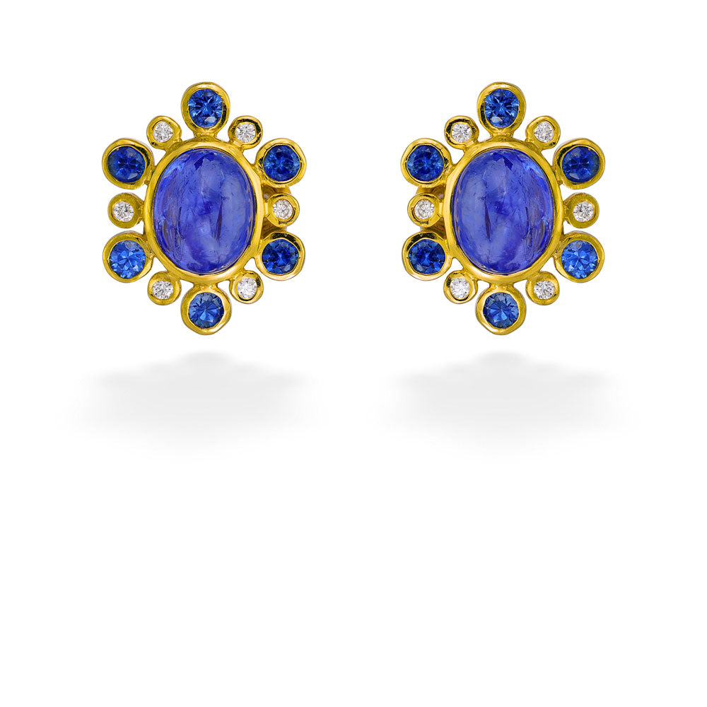 Tanzanite & Diamond Earrings by Mazza