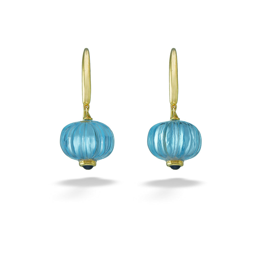 Fluted Blue Topaz Earrings by Mazza