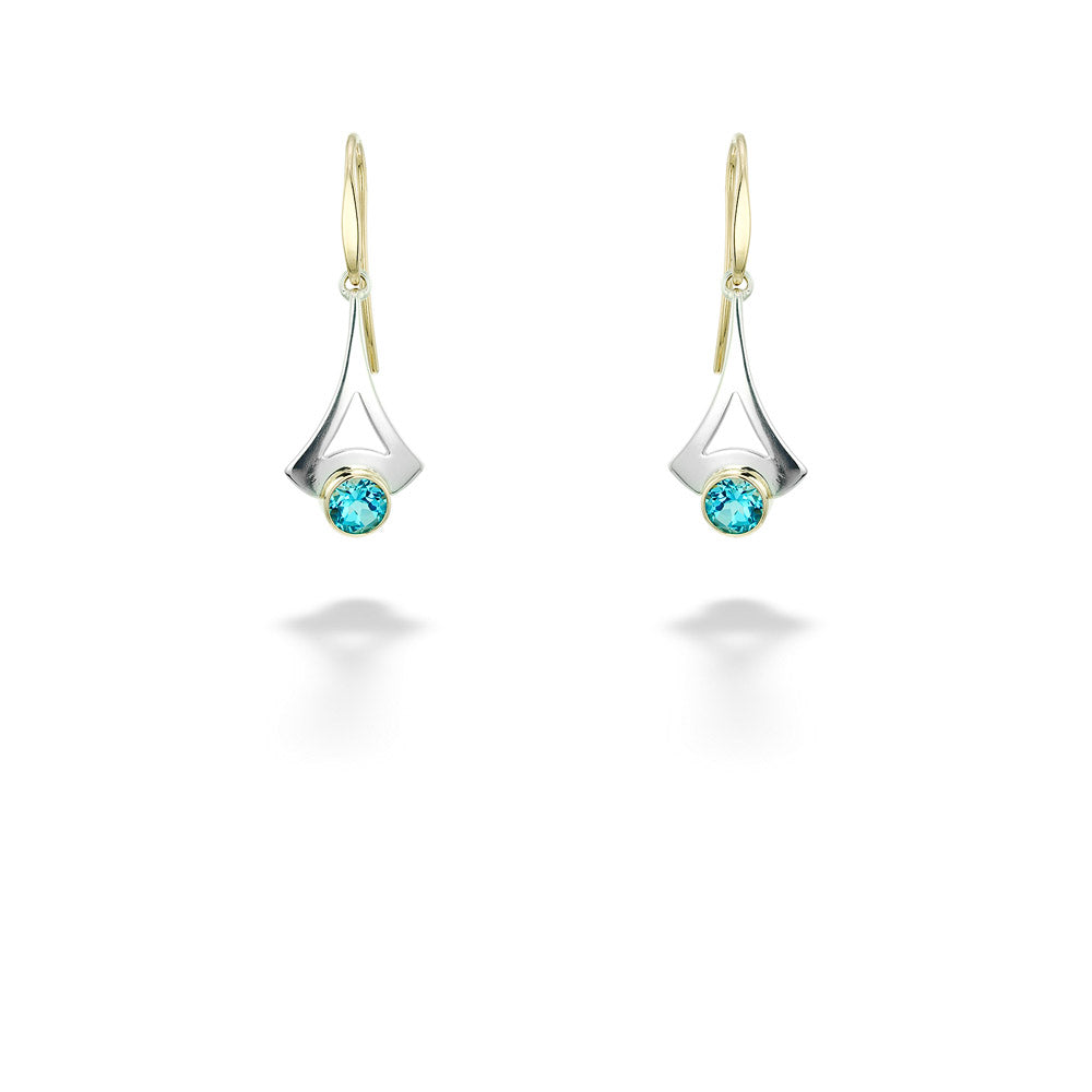 Two-Tone Blue Topaz Reminisce Earrings by E.L. Designs