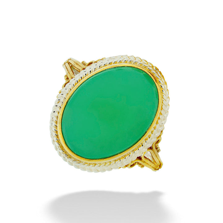 SS & 22kt Gold Vermeil Chrysocolla Ring sz 8 by Michou