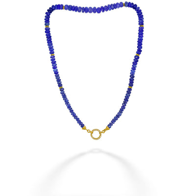 Tanzanite & Gold Bead Necklace 18" by Mazza
