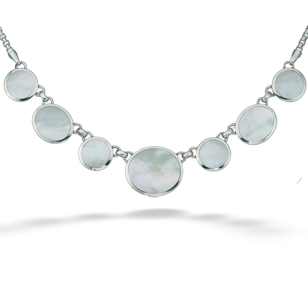 Graduated White Shell Necklace by Acleoni