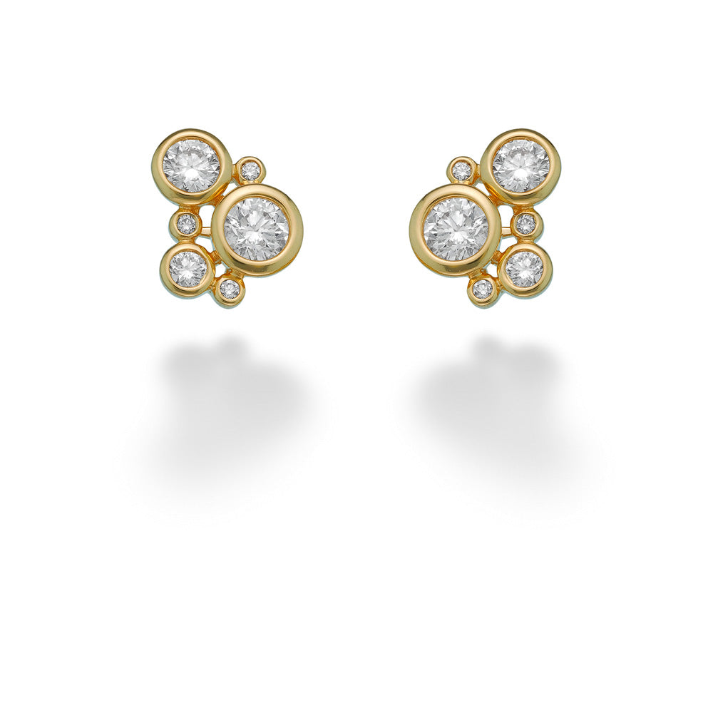 Bezel Set Diamond Cluster Earrings – The Gem Collection