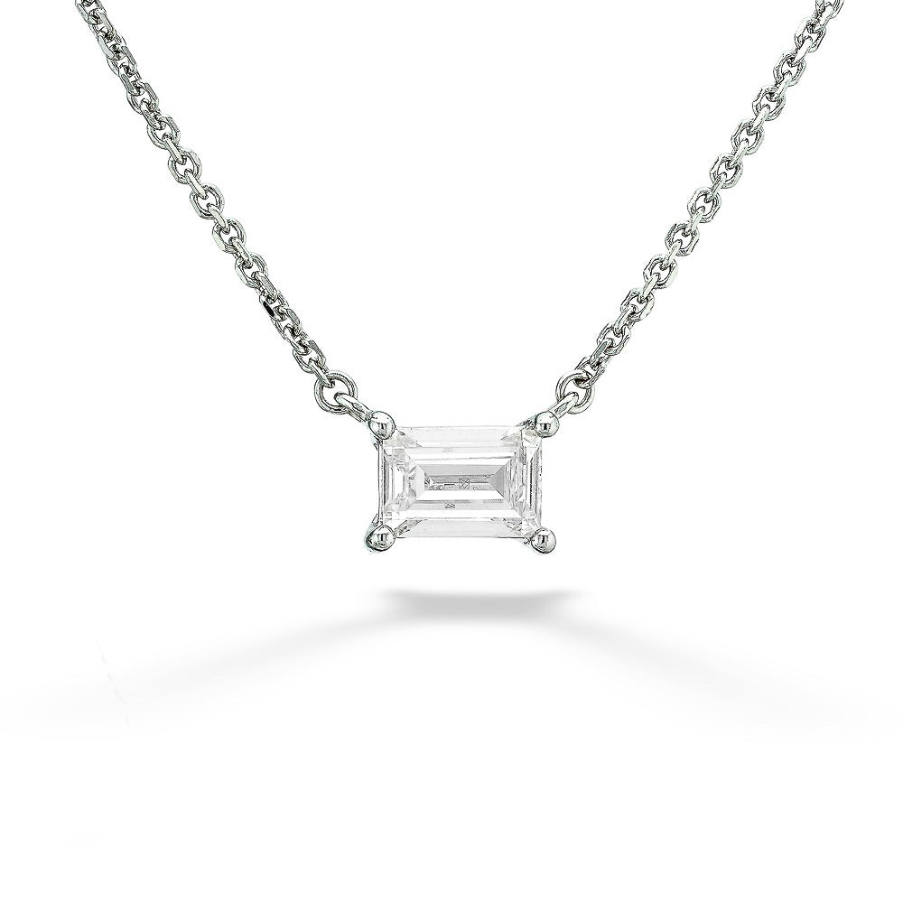 Emerald Cut Lab Grown Diamond Necklace by Lightbox