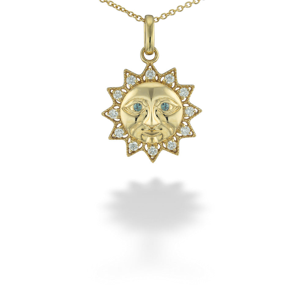 Alexandrite & Diamond Sun Pendant & Chain by Mark Henry