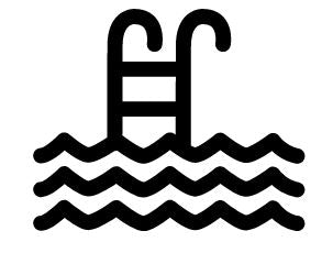 cartoon pool with ladder