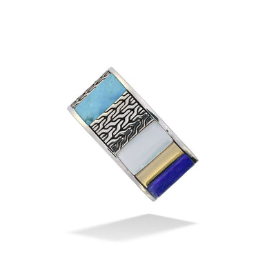 Turquoise, Lapis and Mother of Pearl Ring by John Hardy