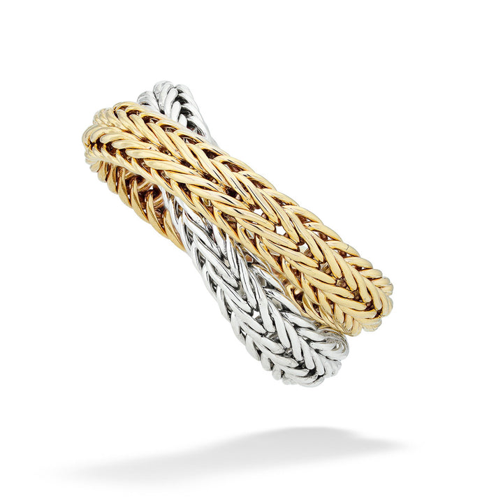 Mixed-Metal Chain Crossover Ring by John Hardy