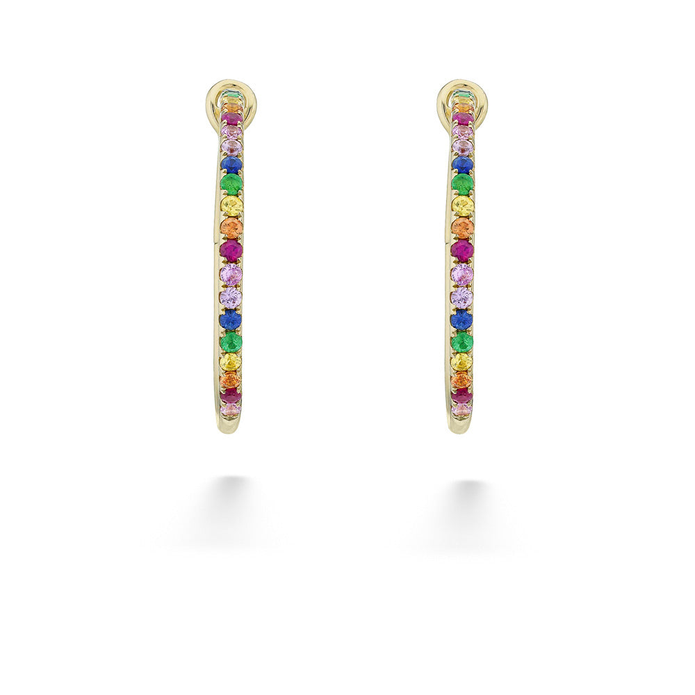 Multi-Color Genuine Stone Hoops by Shy Creation
