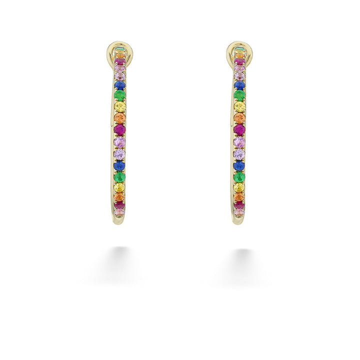Multi-Color Genuine Stone Hoops by Shy Creation