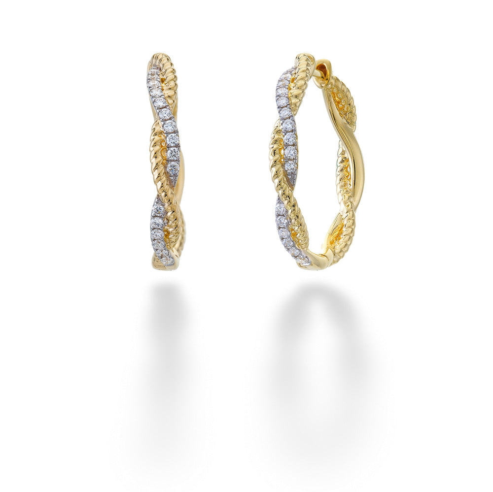 Diamond Twisted Hoops by Shy Creation