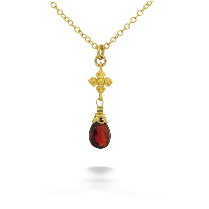 Garnet Pendant & Chain by Anatoli