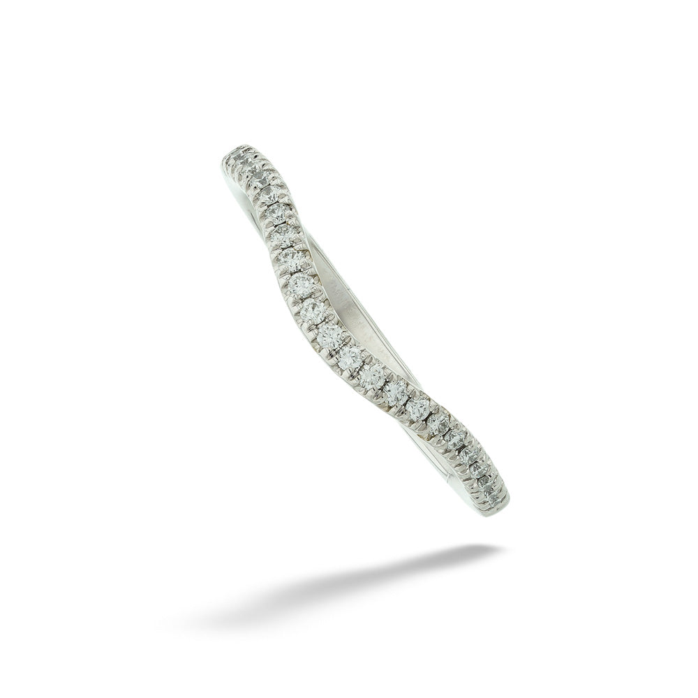 14K White Gold Diamond Contour Ring