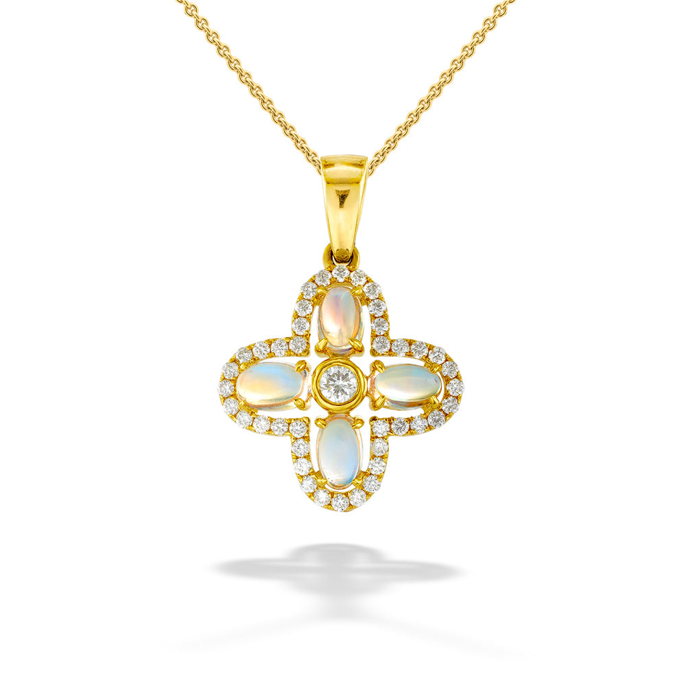 Moonstone & Diamond Pendant & Chain by Mark Henry