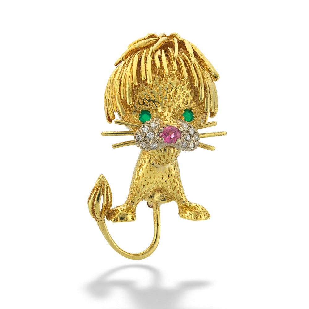 Hammerman Brothers Lion Brooch