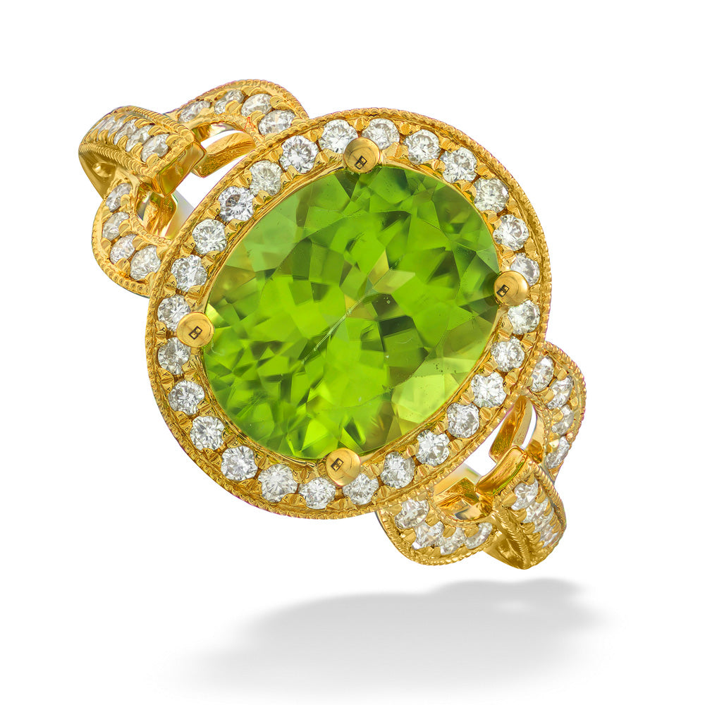 Peridot & Diamond Ring