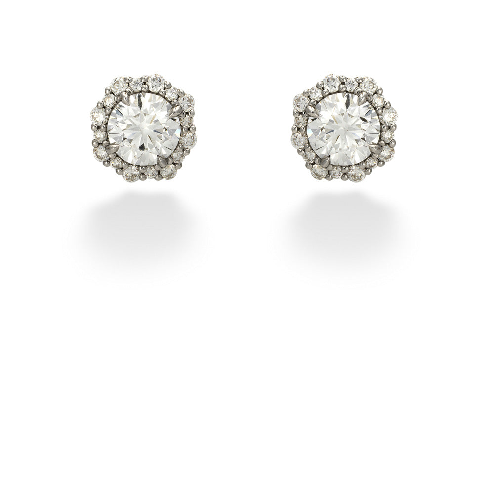Diamond Floral Earrings by De Beers Forevermark