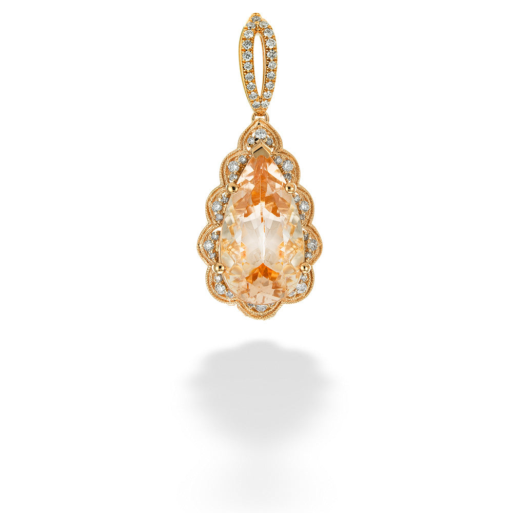 Morganite and Diamond Pendant