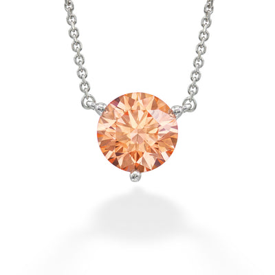 Round Pink Lab Grown Diamond Necklace by Lightbox