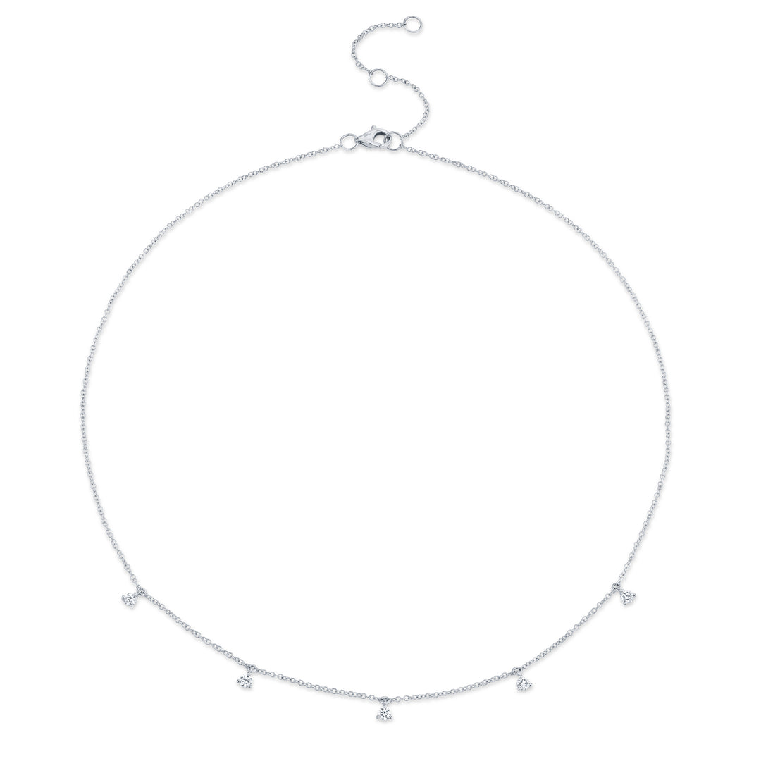 14K White Gold Diamond Necklace by Shy Creation